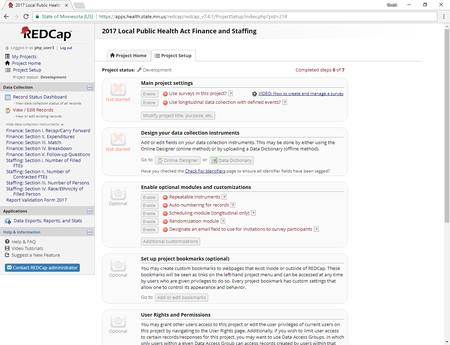 REDCap Project Home