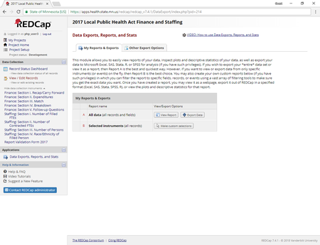 REDCap Export Home