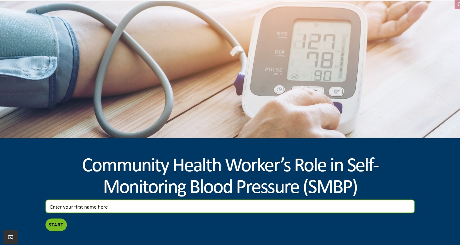 screenshot from online training: self measured blood pressure
