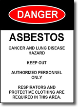 Asbestos Danger Sign