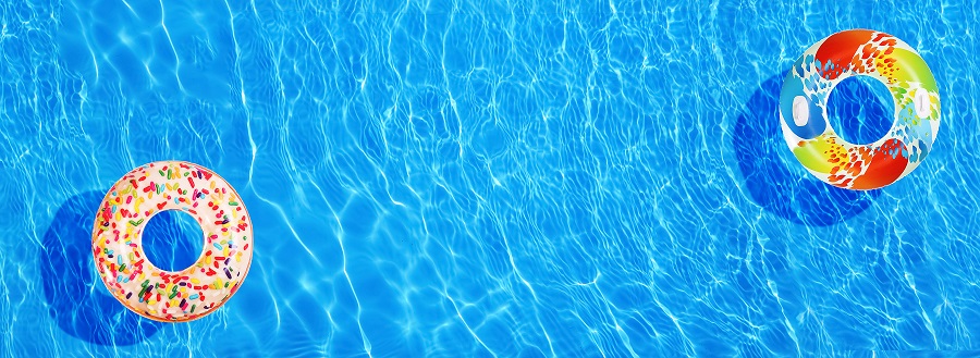 public pool with float rings
