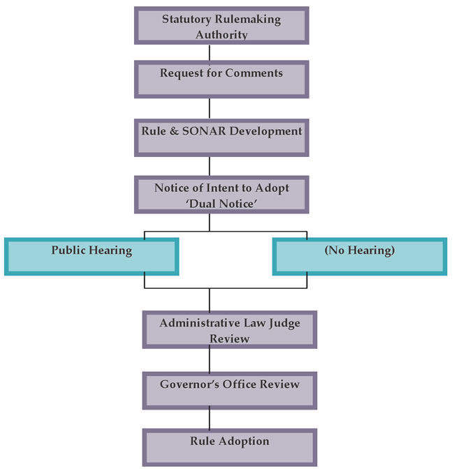 Click to go to Rulemaking Basics Flow Chart pdf (110KB/1 page) for printing.