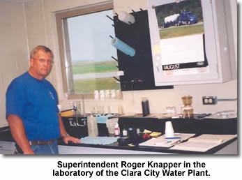 Superintendent Roger Knapper in the laboratory of the Clara City plant.