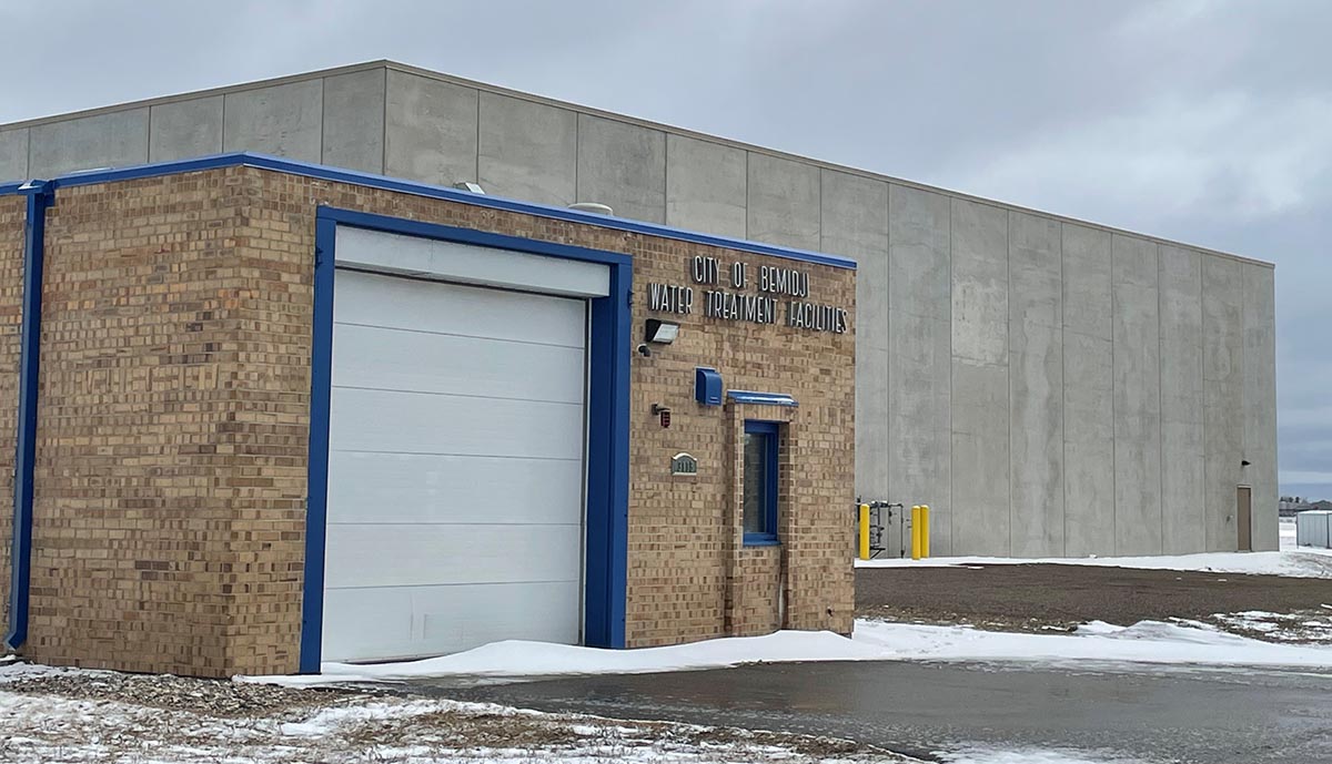 The old and new water treatment facilities in Bemidji.