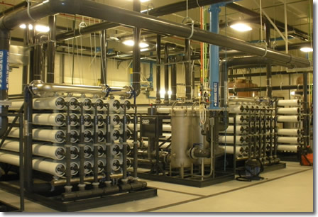 Reverse-osmosis filters at the Broadway Avenue plant