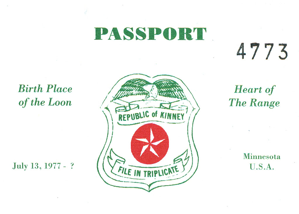 Passport for the Republic of Kinney
