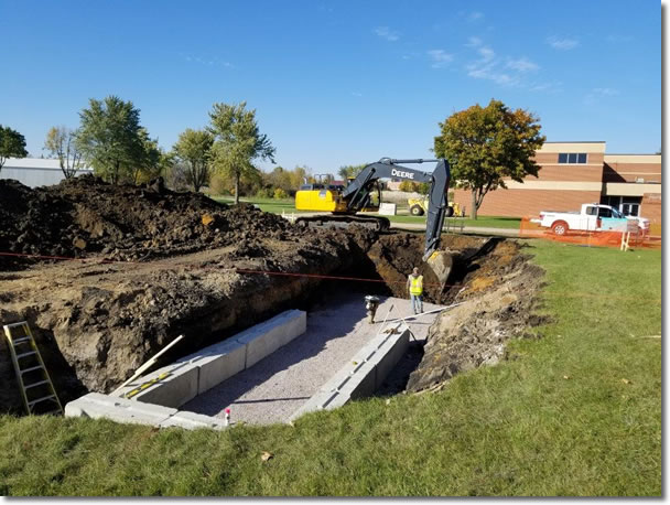 Foundation work for the pump station in Worthington