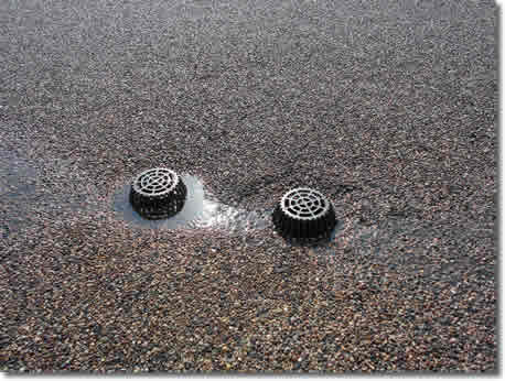 Drains on the roof of Great Line Operations and Maintenance Facility