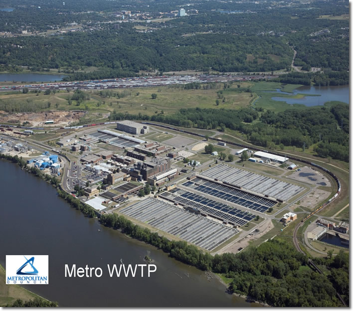 Aerial view of the Metropolitan Wastewater Treatment Plant