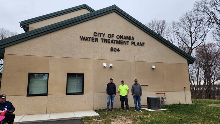 staff in front of onamia water treatment plant