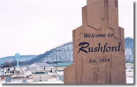 Rushford sign and tower