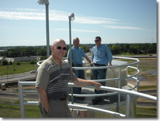 Atop the Stripping Towers on the New Plant