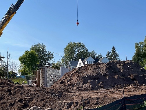 Construction on the chlorine contact tank