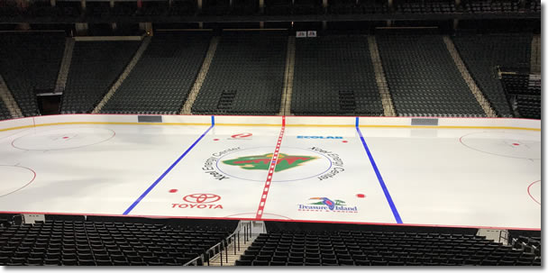Minnesota Wild arena and rink at Xcel Energy Center