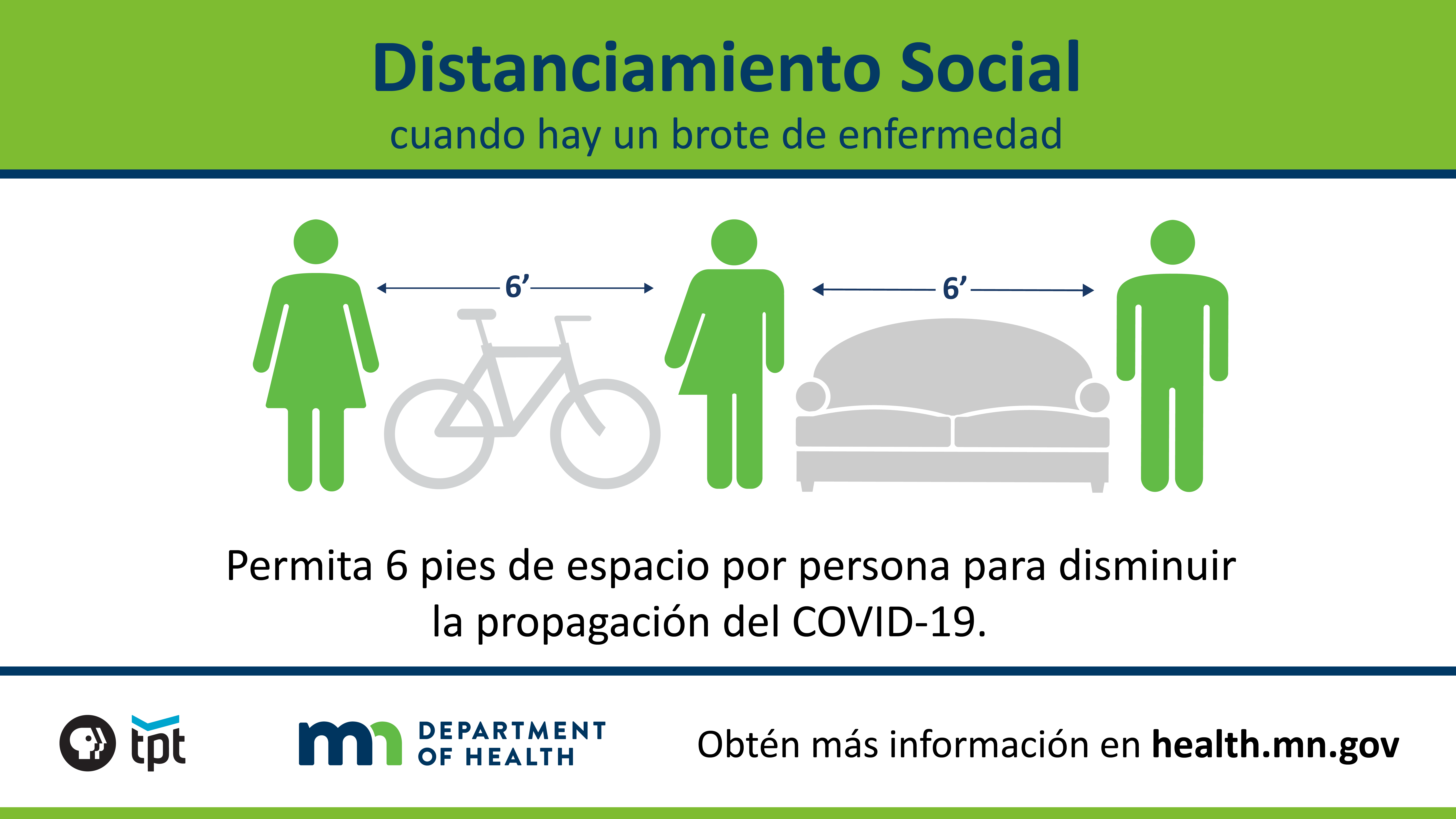 social distancing message in Spanish