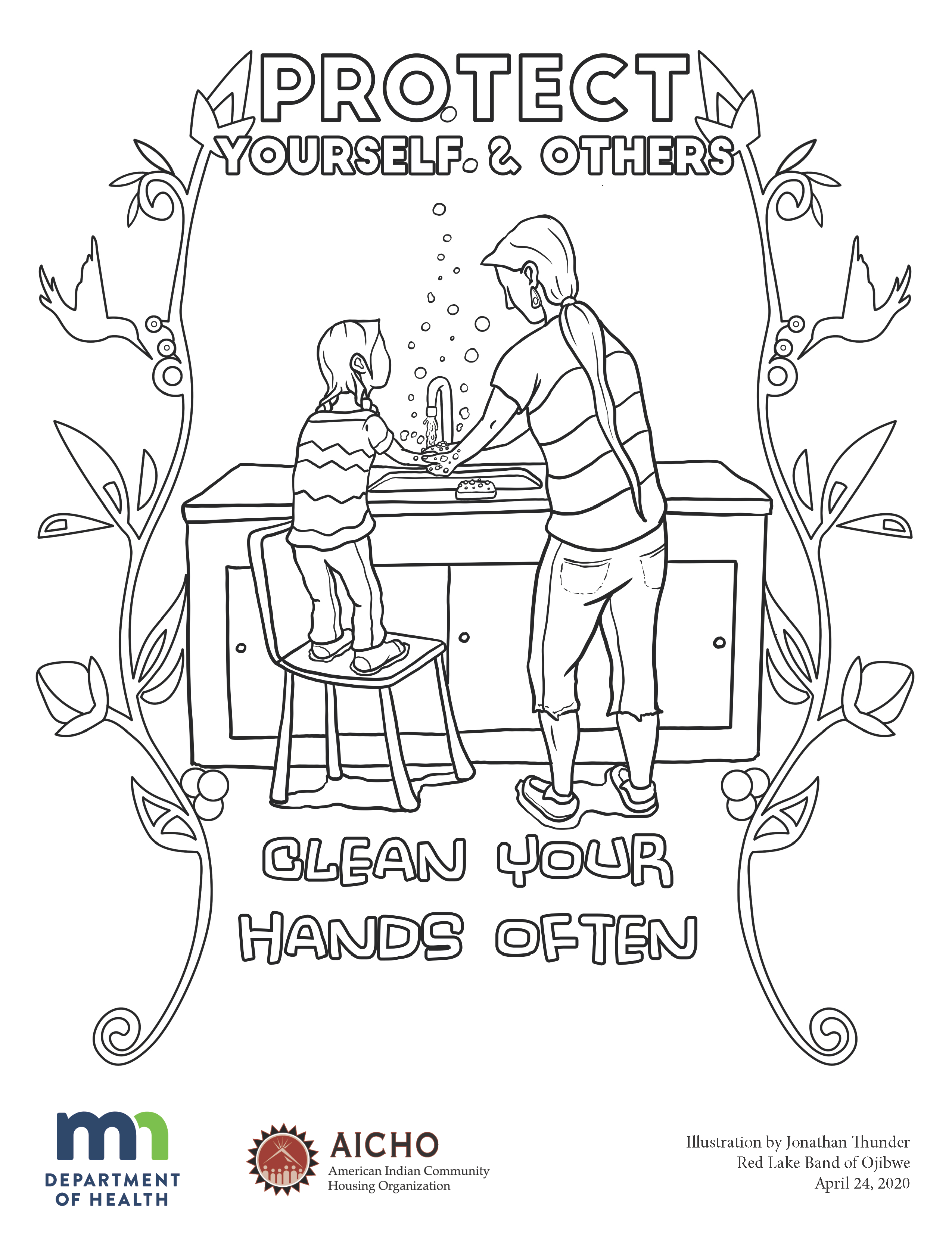 Protect Yourself and Others coloring sheet