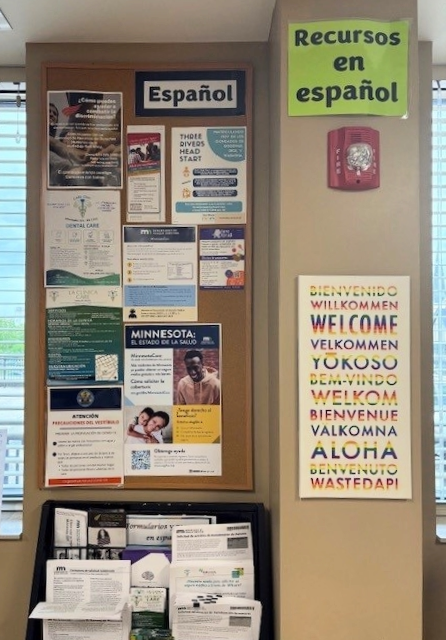 Bulletin board in Spanish, Goodhue County