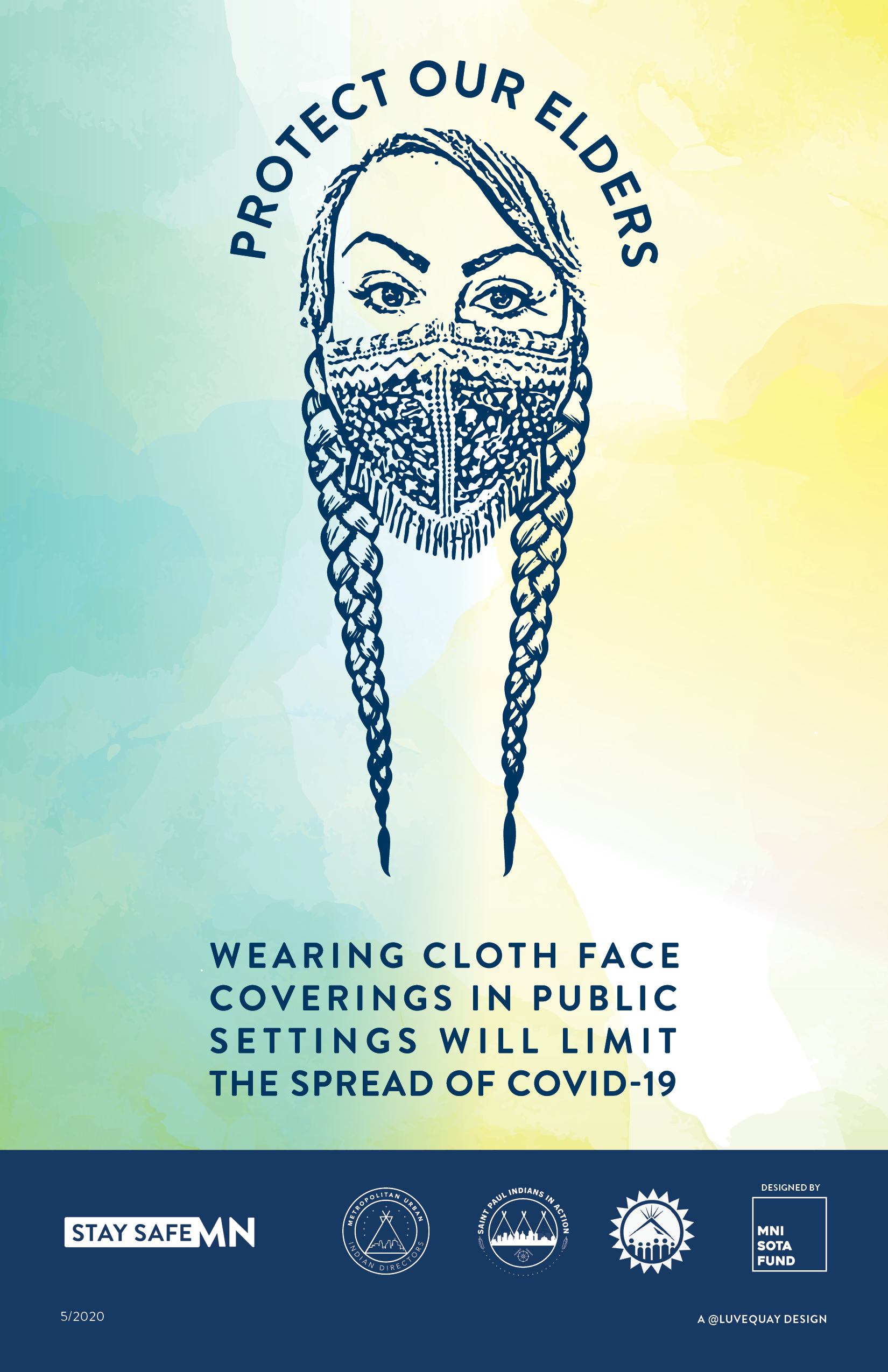 Indigenous poster encouraging use of face masks