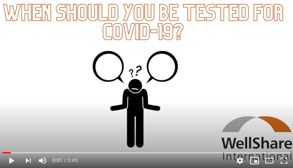 video in Somali about when to get tested for COVID-19 