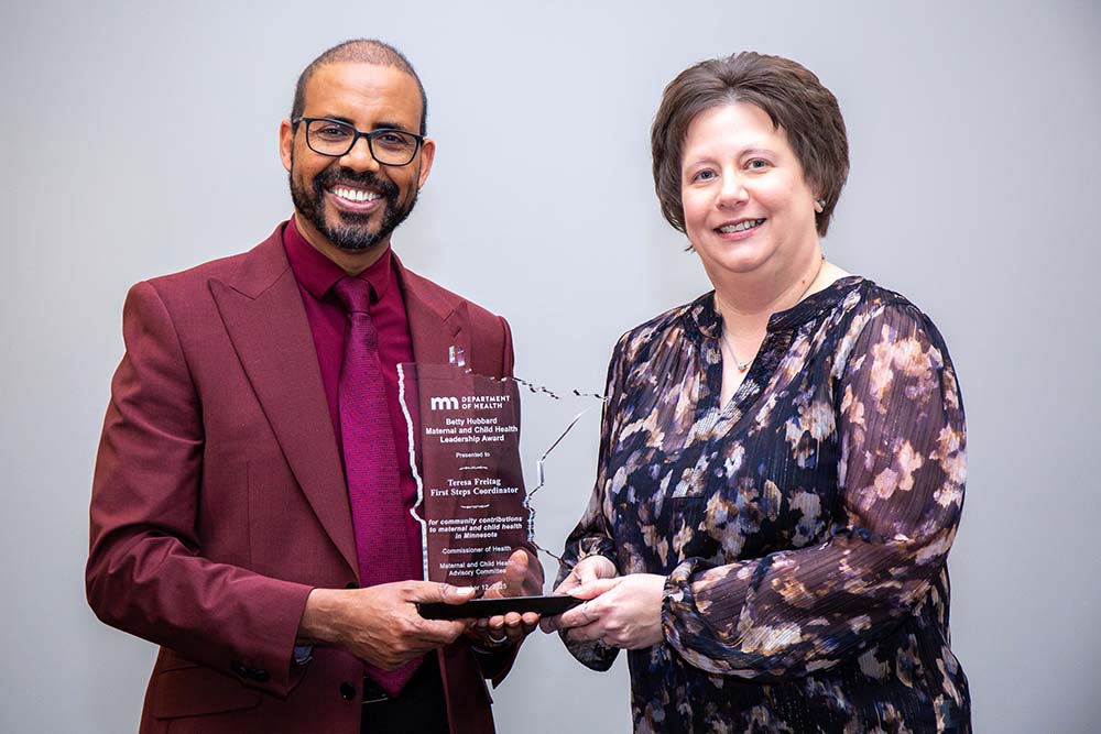 Teresa getting the Betty Hubbard Award