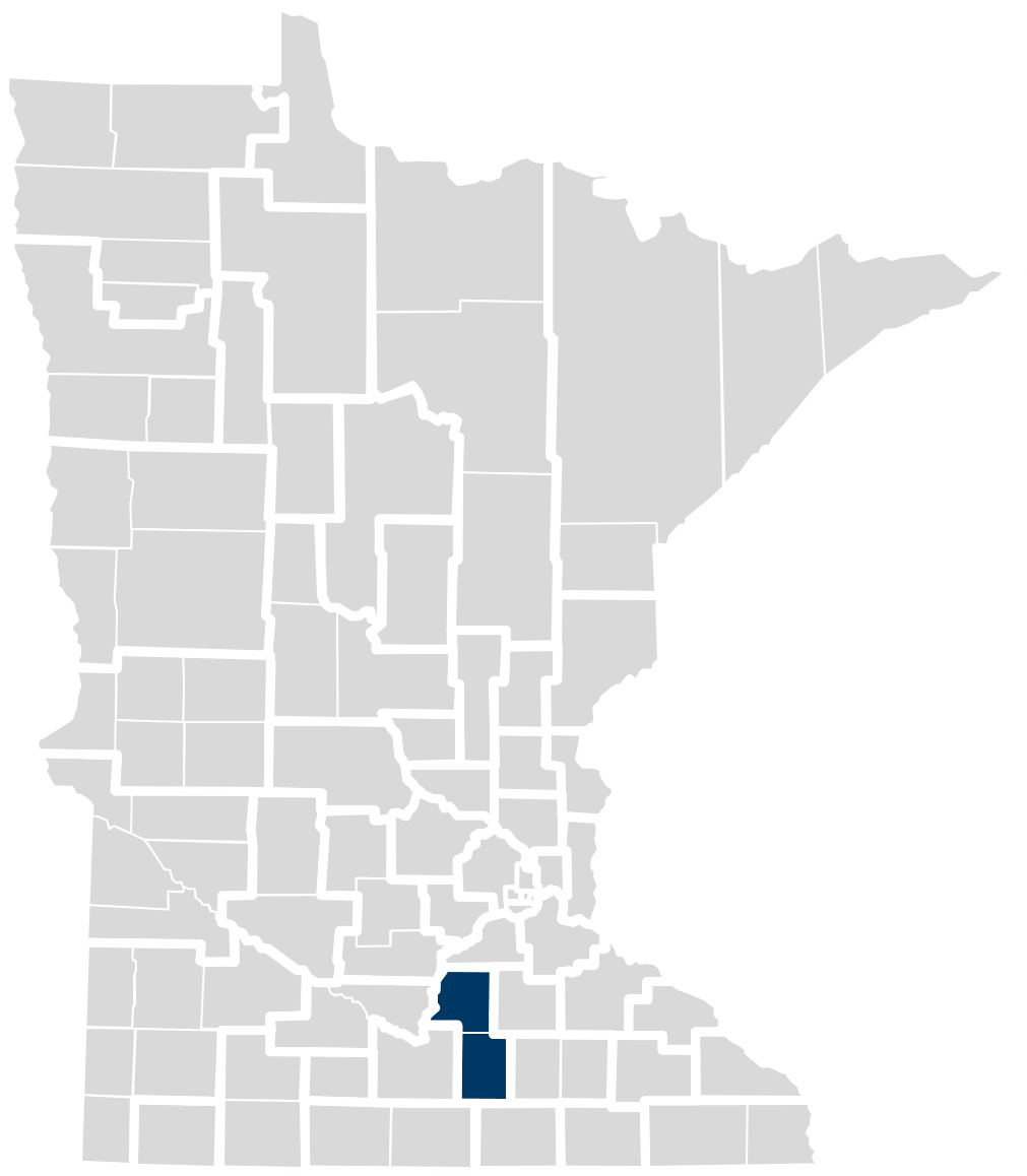 Map of this community health board's location in Minnesota