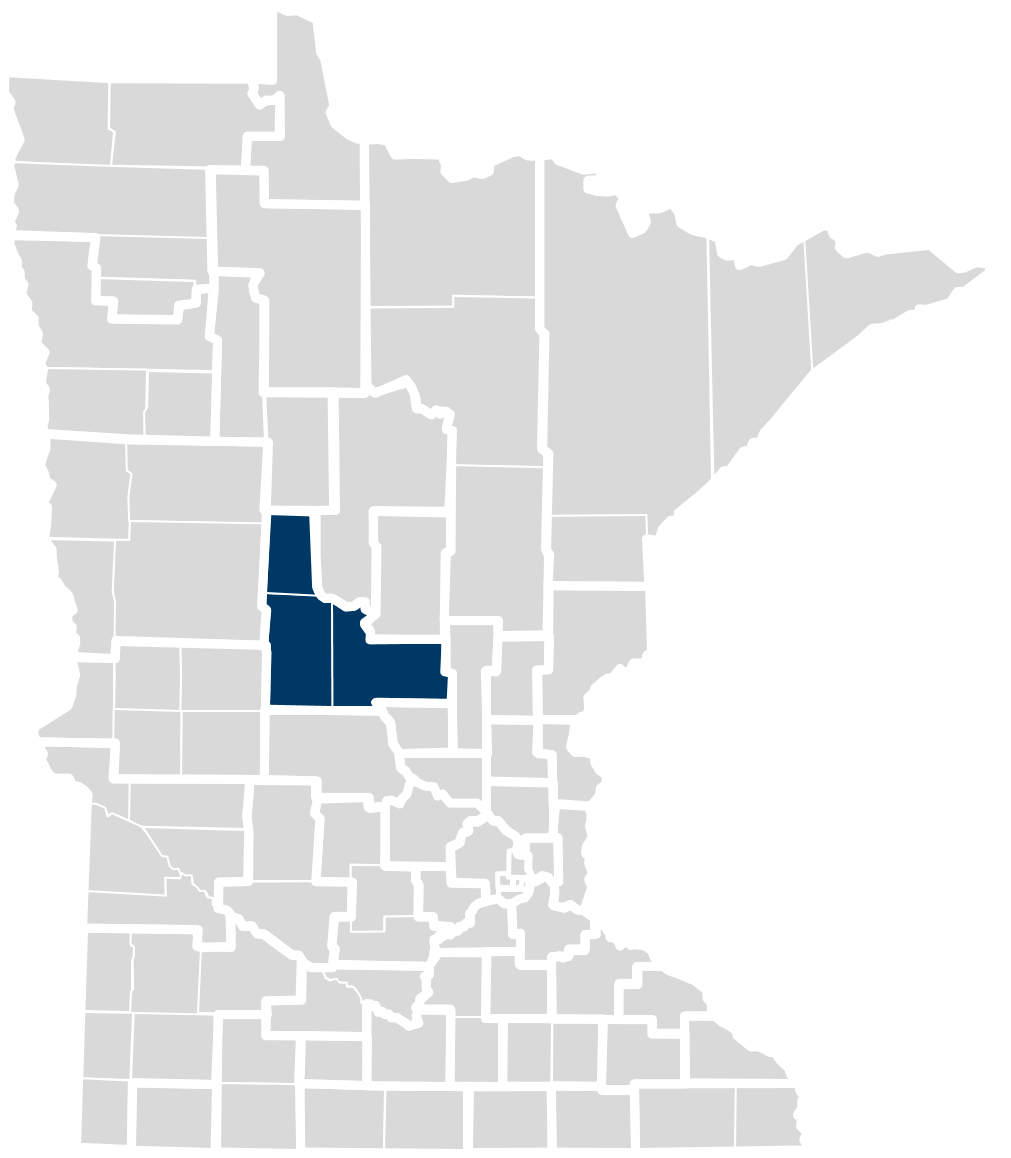 Map of this community health board's location in Minnesota