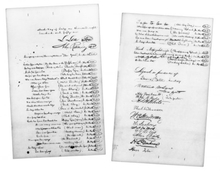 Final two pages of the Treaty of Traverse des Sioux