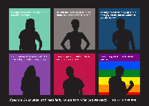 safe harbor outreach card - silhouettes with colorful backgrounds.