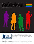 silhouette poster with LGBTQ flag