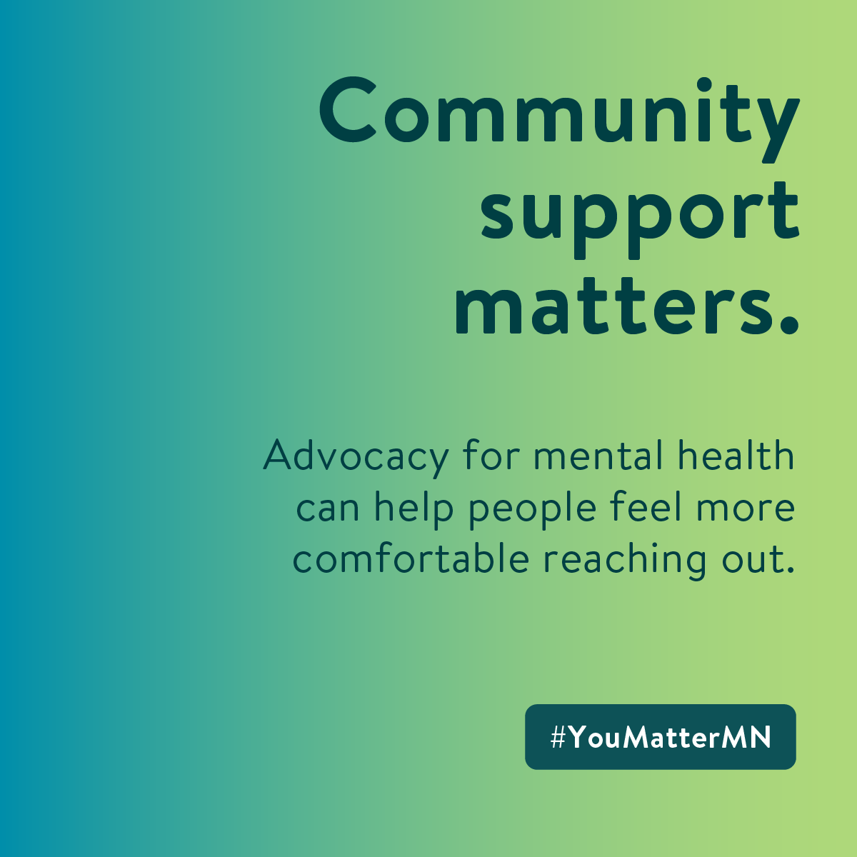 Caption about community support matters