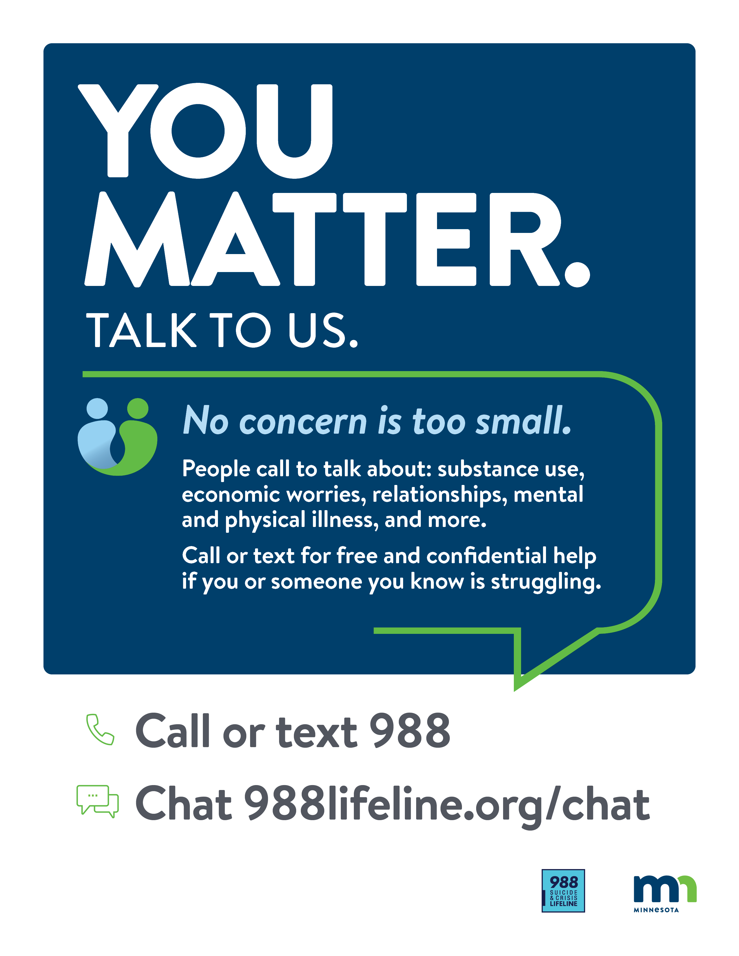 you matter. talk to us poster