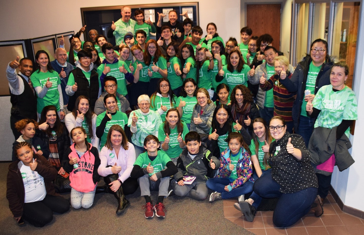 Youth and community members in 2019 celebrate the Mendota Heights city council vote raising the tobacco sales age to 21 and adding menthol to the flavored tobacco sales prohibition passed earlier that year.