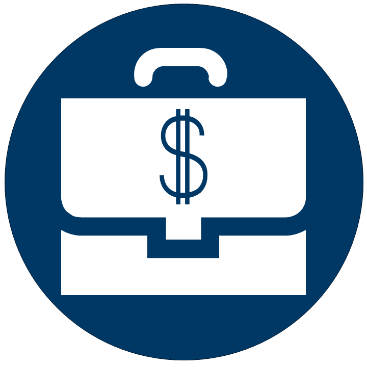 Briefcase with dollar sign icon