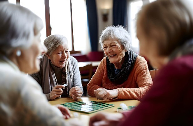Group of women playing a game