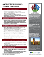 Minnesota Fact Sheet: Antibiotic Use in Horses: Changing Expectations