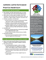 Minnesota Fact Sheet: Antibiotics and the Environment: What You Should Know