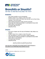 Fact sheet: Bronchitis or Sinusitis? (PDF)