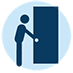 person walking through a door icon