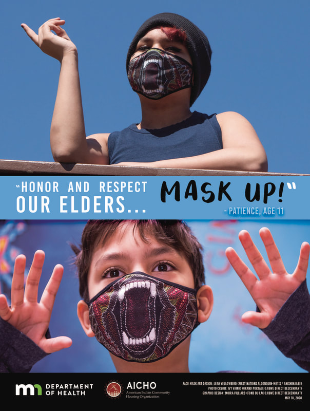 AICHO poster: Honor and respoect our elders... mask up!