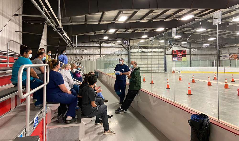 Nobles County serology study event at ice arena