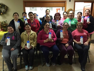 Group of smiling individuals from an all-Spanish Diabetes Prevention Class in Pelican Rapids, Minn.