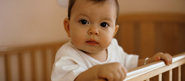 child in crib