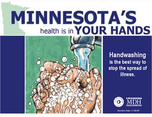 image of the handwashing with a nail brush poster.