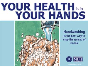 image of the handwashing with a nail brush poster.