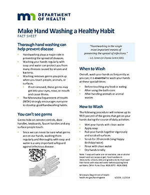 image of hand washing fact sheet