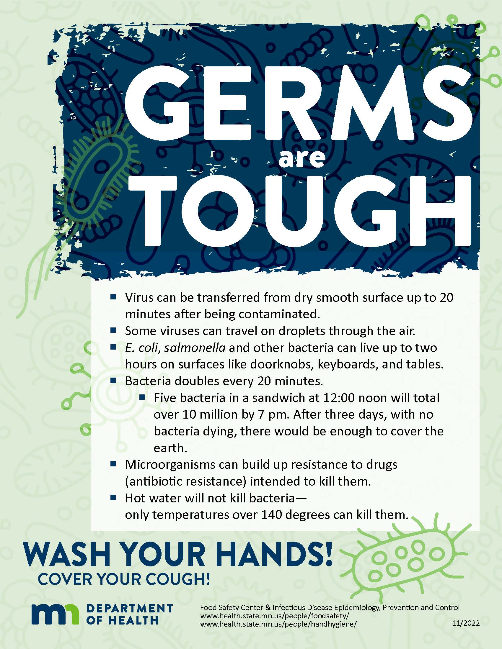 Image of Germs are Tough poster.