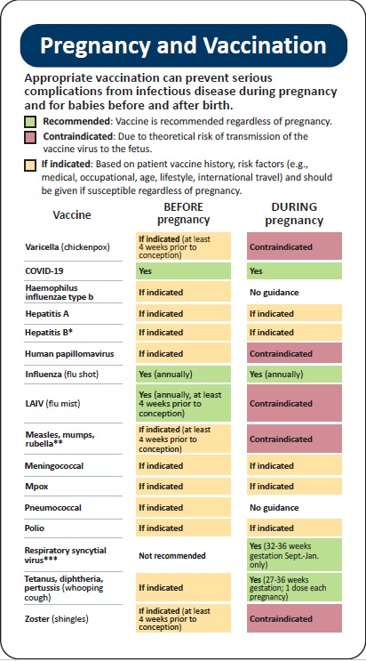 Pregnancy and Vaccination Pocket Guide