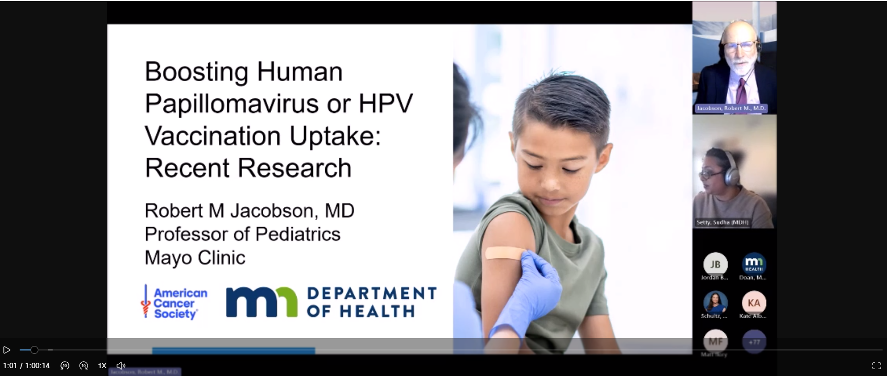 HPV webinar snapshot