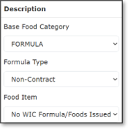 No WIC Foods/Formula Issued - Non-Contract Formula type