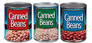 three cans beans